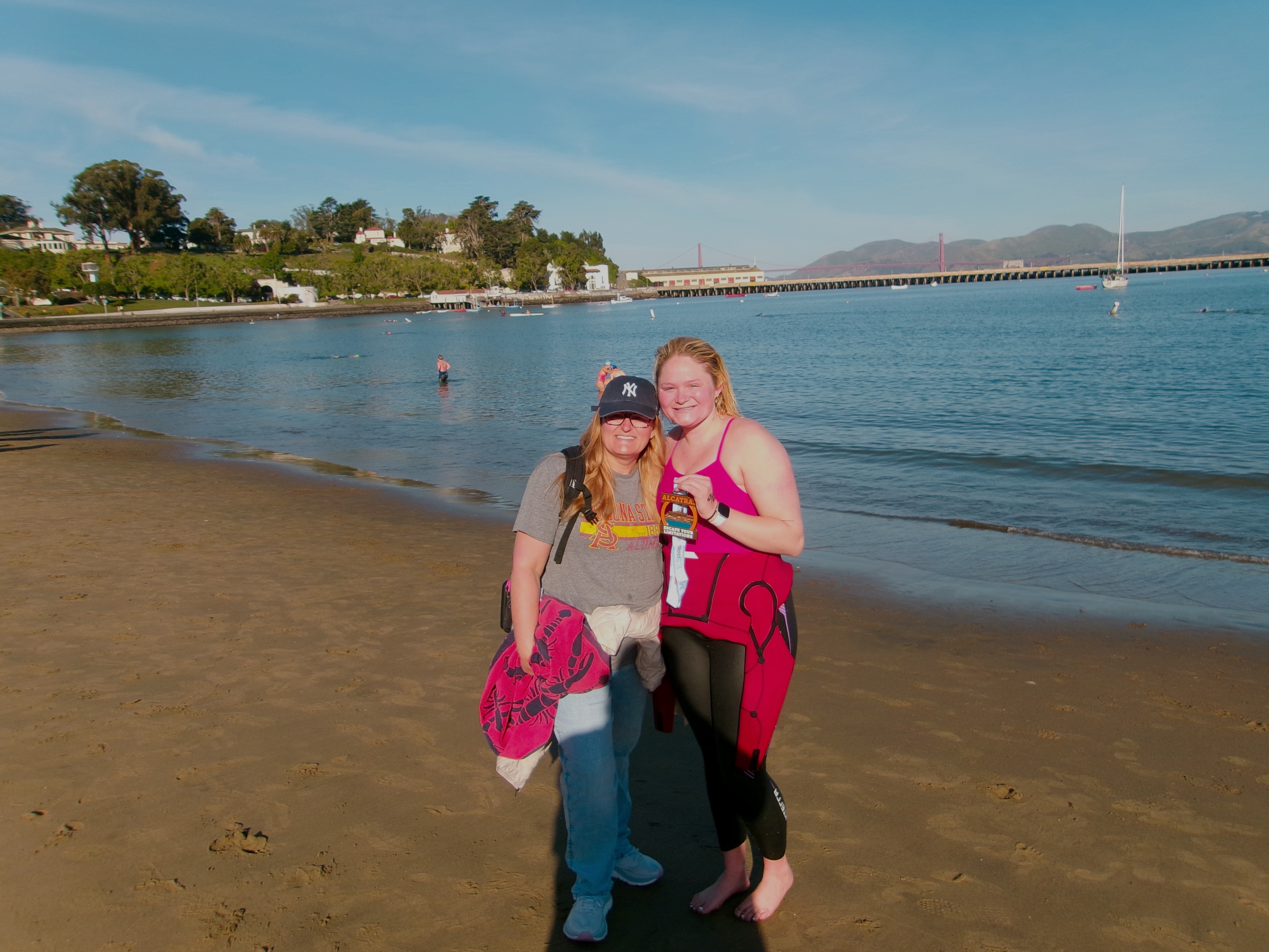 emily and her mom on the beach